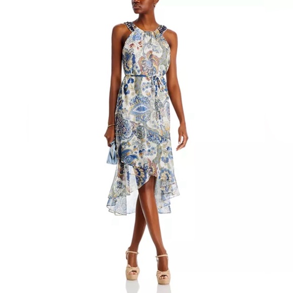 Kobi Halperin Allison Beaded Midi Dress in Ivory Multi Size XL New w/Tag $598